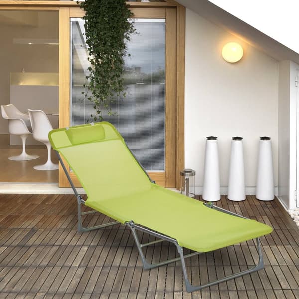 Rootz Sun Lounger - Garden Lounger - Foldbar Recliner - 5 -nivå justerbart ryggstöd - 182 cm x 56 cm x 28cm - avtagbar kudde ingår