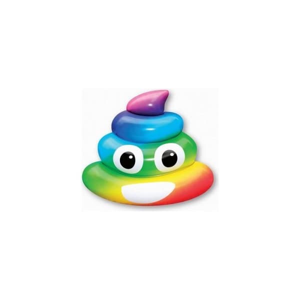 Rainbow Poo uppblåsbar madrass (107 x 121 x 26 cm)