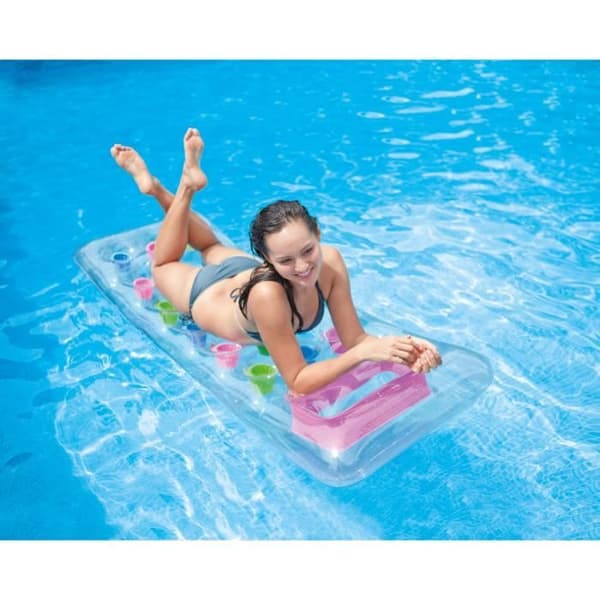INTEX Transparent Madrass med fickor