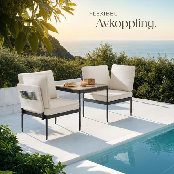 Loungeset/Loungegrupp Magaluf med aluminiumram 5i1 funktion - antracit/grå