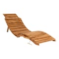 Miniatyrbild 1 av 5: Rootz Arrieta Sunlounger - Outdoor Lounger - Avslappningsstol - Stylish & bekväm - 160x50x25cm teakved