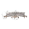 Miniatyrbillede 6 af 6: AXI Avery Loungesæt med sidebord i trælook/beige - Hjørnesæt med bord | Havemøbler i pulverlakeret aluminiumsstel | Havemøbler / Loungesæt til 5