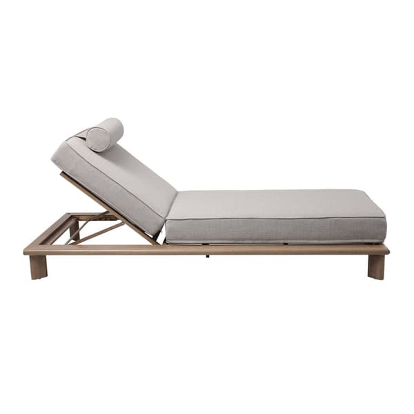 AXI Blake Lounger med dyna trälook/beige | Loungerryggstöd med 6 lägen | Pulverlackerad aluminiumram - Olefin loungedyna & kudde - 210x95cm