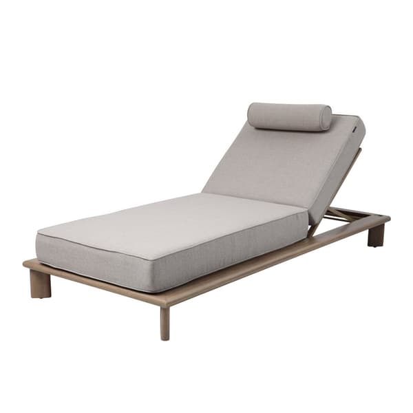 AXI Blake Lounger med dyna trälook/beige | Loungerryggstöd med 6 lägen | Pulverlackerad aluminiumram - Olefin loungedyna & kudde - 210x95cm
