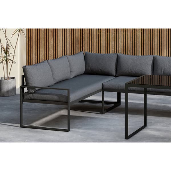 Zingaro loungesæt 1 hjørnesofa, 1 spisebord sort.