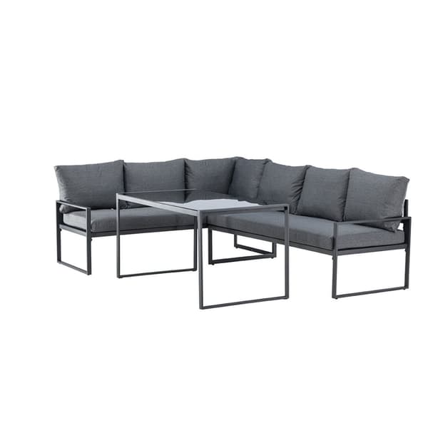 Zingaro loungesæt 1 hjørnesofa, 1 spisebord sort.