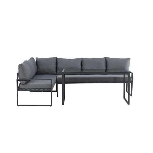 Zingaro loungesæt 1 hjørnesofa, 1 spisebord sort.