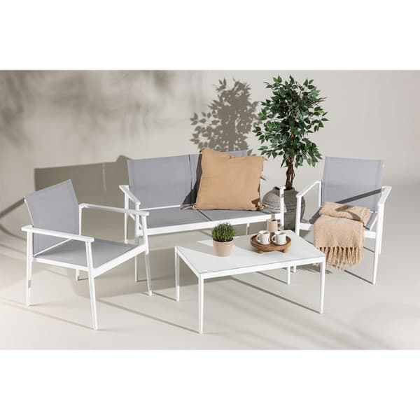 Break loungesett 1 sofa, 2 stoler, 1 sofabord hvit.