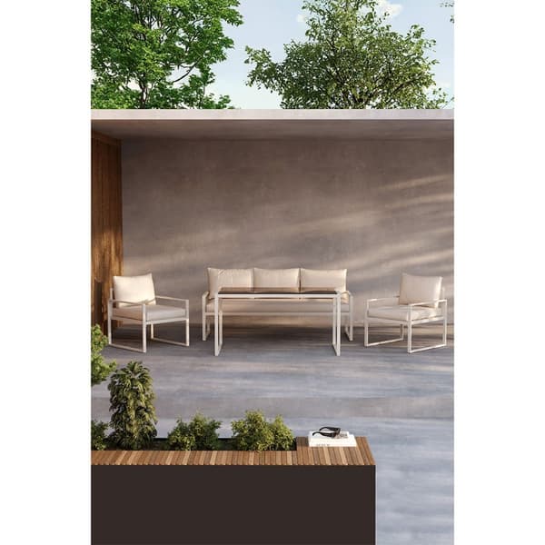 Catania loungesett 1 "spisebord", 1 sofa, 2 stoler beige.