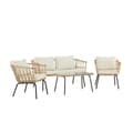 Miniatyrbilde 2 av 5: Ortigia loungesett 1 sofa, 2 stoler, 1 sofabord natur.