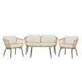 Miniatyrbilde 1 av 5: Ortigia loungesett 1 sofa, 2 stoler, 1 sofabord natur.
