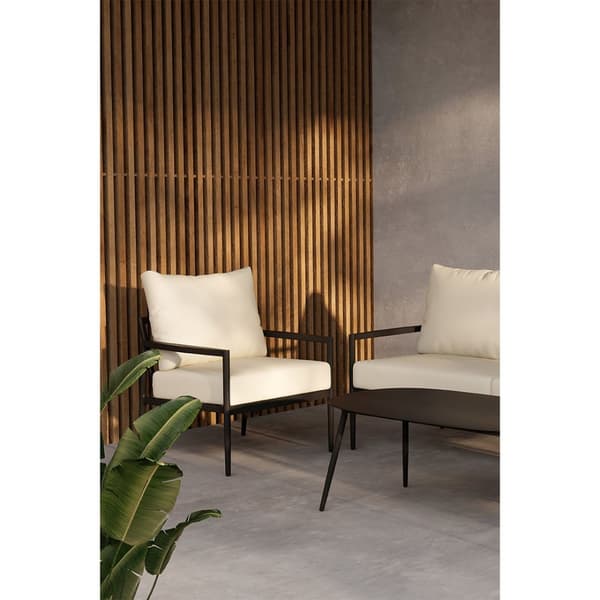 Taromina loungesett 1 sofa, 2 stoler, 1 sofabord svart.