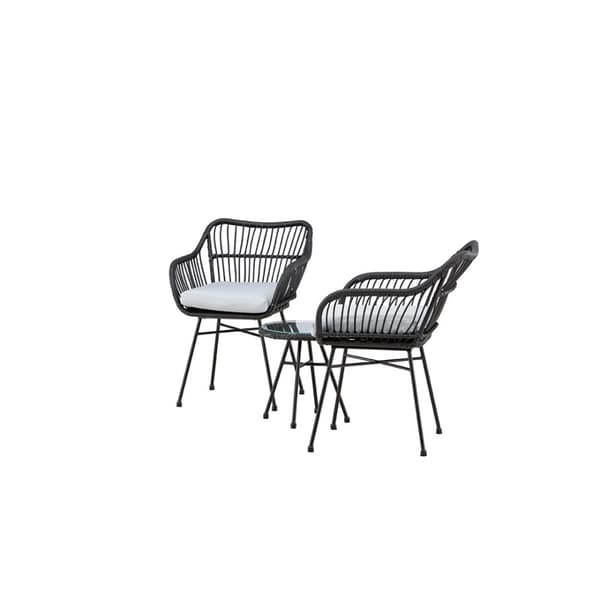 Viga loungesett 2 stoler, 1 sidebord liten svart.