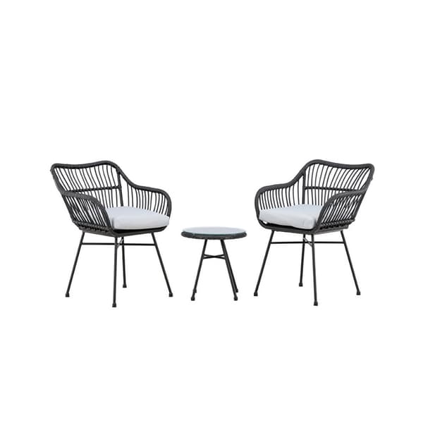 Viga loungesett 2 stoler, 1 sidebord liten svart.