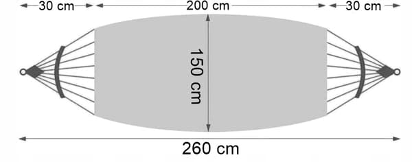STOR DOBBELT HÆNKØJE XXXL 260X150CM + KOMFORTABEL CREMEBAR