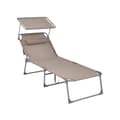 Pikkukuva 1 / 6: Auringonottotuoli, SONGMICS, 71 x 200 x 38 cm, Taupe.