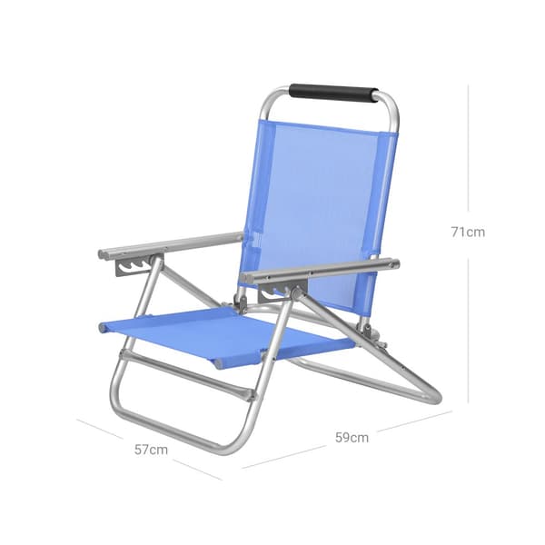 Strandstol, SONGMICS, 57x59x71 cm, Blå