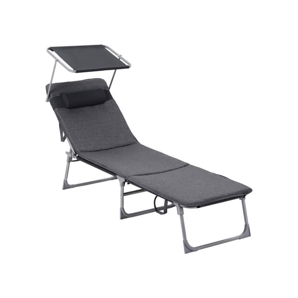 Solstol, SONGMICS, 55 x 193 x 31 cm, Mörkgrå