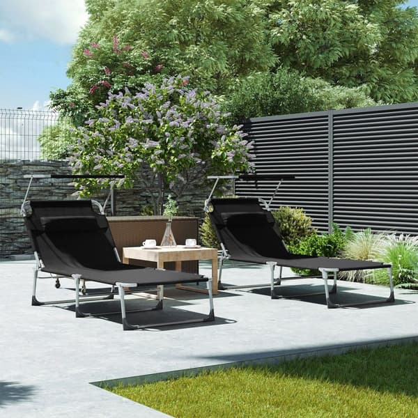 Solstol, GCB22GYV1, 210x73x35 cm, Sort