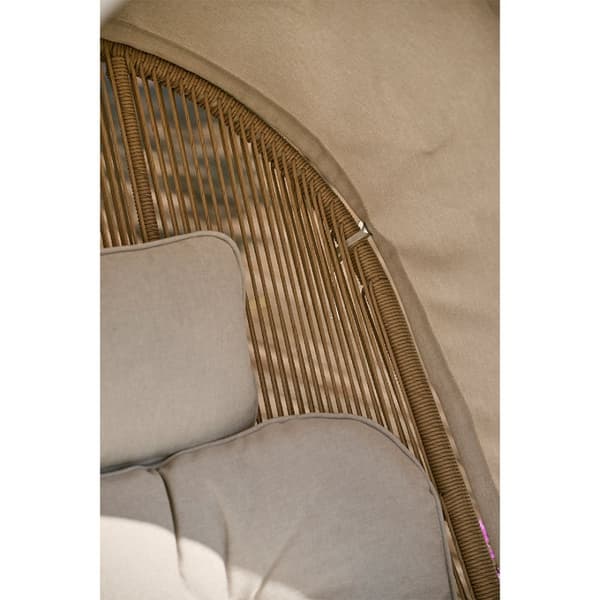 Bille loungestol polyrattan med pute beige, natur, grå.