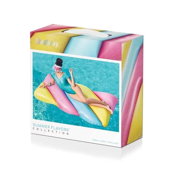 Candy lounge madrass - BESTWAY - Vinyl - Utomhus - L. 190 x l. 105 cm - Rosa - Plast - Harts - Plysch
