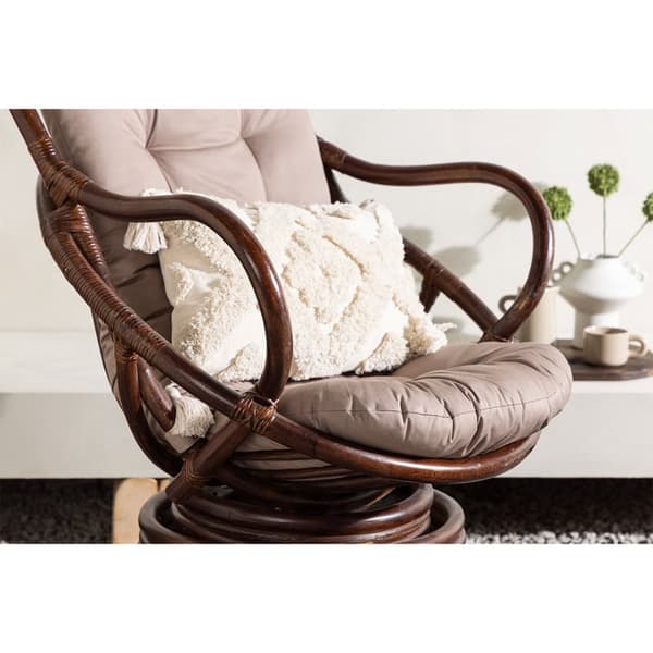Swing loungestol valnøtt dekor.
