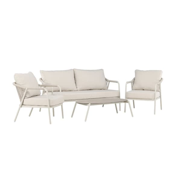 Sicily loungesett 1 sofa, 2 stoler, 1 sofabord beige.