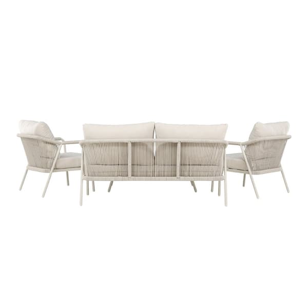 Sicily loungesett 1 sofa, 2 stoler, 1 sofabord beige.
