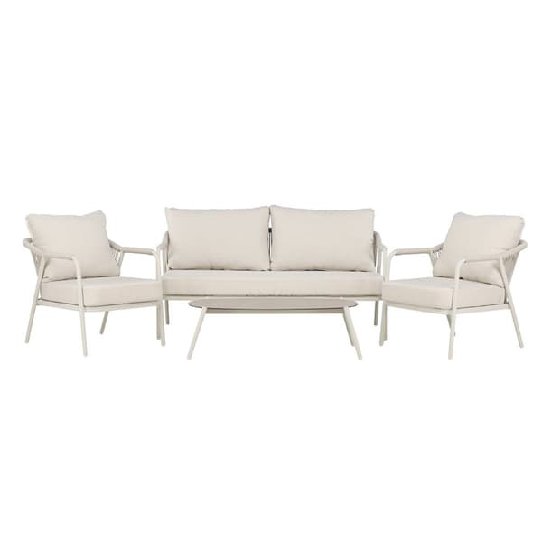 Sicily loungesett 1 sofa, 2 stoler, 1 sofabord beige.