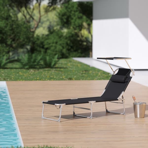 Foldbar solstol - Justerbar avslappnad stol 53x193x29 cm - utomhusstol - grå