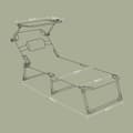 Miniatyrbild 5 av 5: Foldbar solstol - Justerbar avslappnad stol 53x193x29 cm - utomhusstol - grå