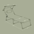Miniatyrbillede 5 af 5: Foldbar lounger - Justerbar afslapestol 53x193x29 cm - Udendørs lounger - Grå
