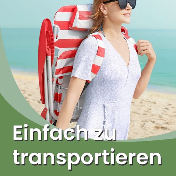 Strandstol - sammenfoldelig model, ideel til strand eller campingplads