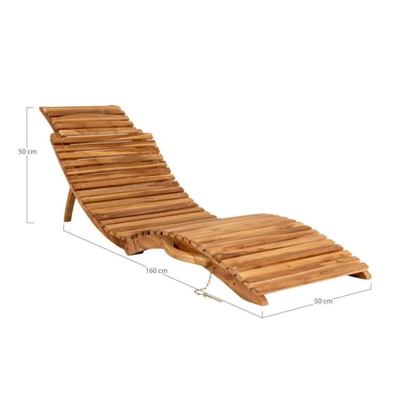 Solstol, Arrieta, 160x50x25 cm, Naturfarvet