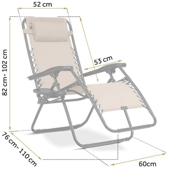 Sammenklappelig haveseng med hynde Sofotel ChillWell beige