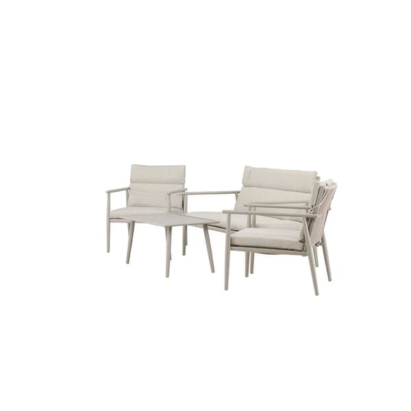 Mazzaro loungesett 1 sofa, 2 stoler, 1 sofabord beige.