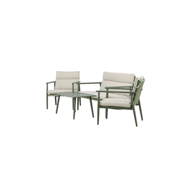 Mazzaro loungesett 1 sofa, 2 stoler, 1 sofabord grønn.