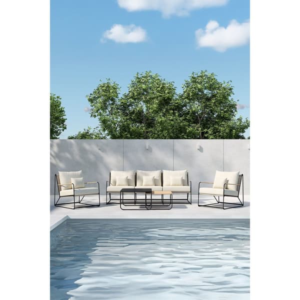 Palazzo loungesett 1 sofa, 2 stoler, 2 sofabord svart.
