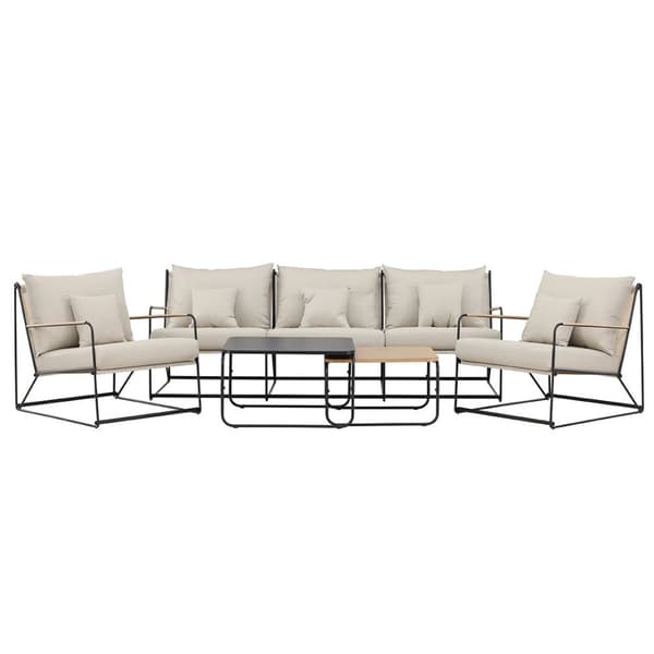 Palazzo loungesett 1 sofa, 2 stoler, 2 sofabord svart.