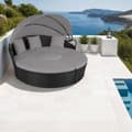 Miniatyrbild 3 av 11: Rund solsäng Santorini i konstrotting - svart