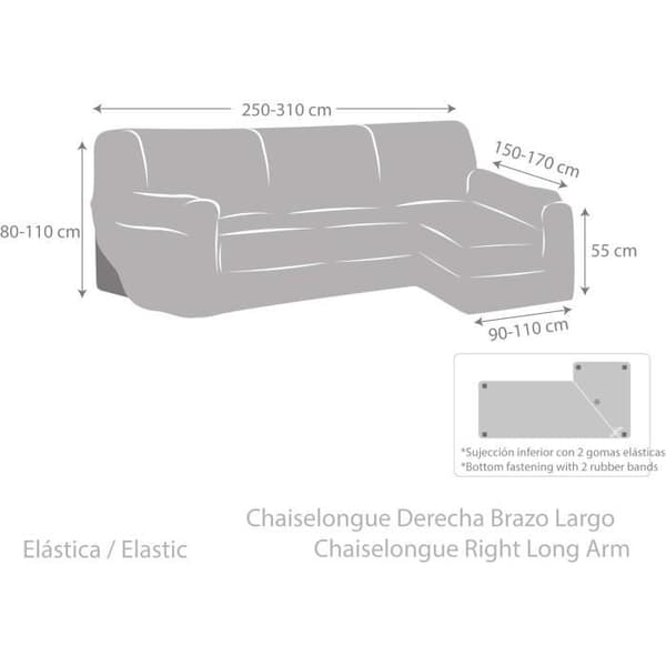 Chaise Longue Eysa Cora Bi-Elastic Brun 39x35x19 cm