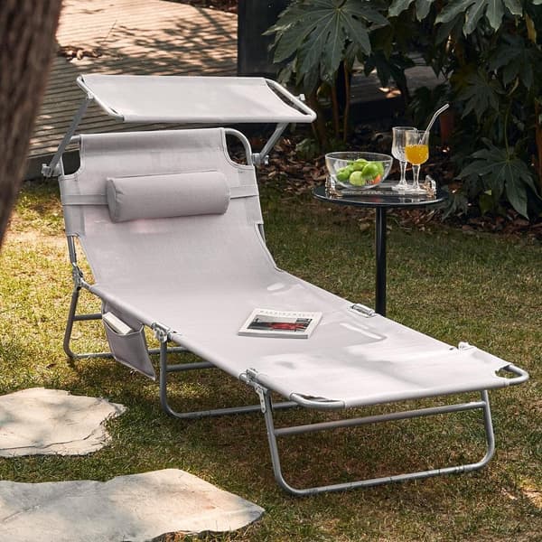 Utomhus Hopfällbar Bärbar Liggstol, OGS48-MIx2, 195x63x90 cm, Blandade Färger