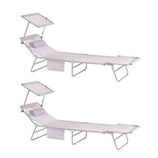 Utomhus Hopfällbar Bärbar Liggstol, OGS48-MIx2, 195x63x90 cm, Blandade Färger