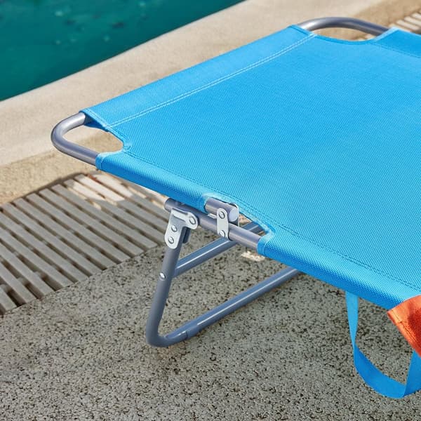 Hopfällbar Loungestol för Utebruk, OGS48-Bx2, 195x63x90 cm, Svart