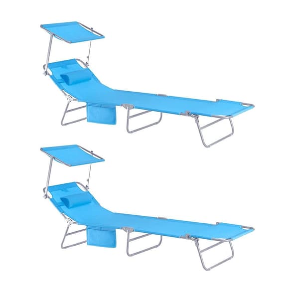 Hopfällbar Loungestol för Utebruk, OGS48-Bx2, 195x63x90 cm, Svart