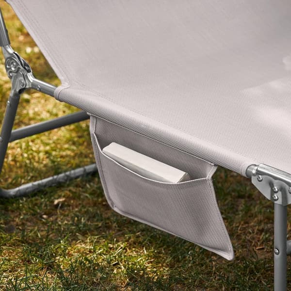 Outdoor Foldbar Bærbar Liggestol, OGS48-MI, 195x63x90 cm, Grå
