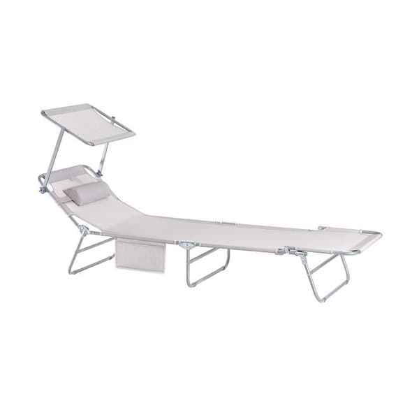 Outdoor Foldbar Bærbar Liggestol, OGS48-MI, 195x63x90 cm, Grå
