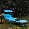 Miniatyrbillede 2 af 5: Udendørs Foldbar Bærbar Liggestol, OGS48-B, 195x63x90 cm, Sort