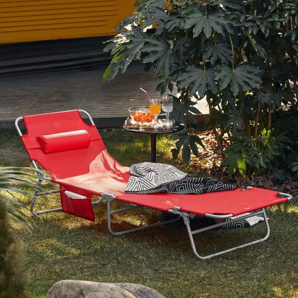 Foldbar Stol, OGS35-R, 195x63x30 cm, Grå