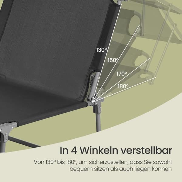 Stor solstol, 71x200x38 cm, Antracit